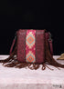 Boho Leather Carved Shoulder Bag
